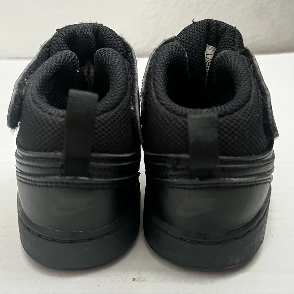 Nike Court Borough Mid 2 Leather Sneakers Kids Sz 9C Black Unisex Sporty Casual